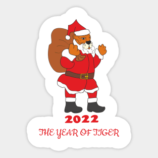 Santa Tiger Sticker